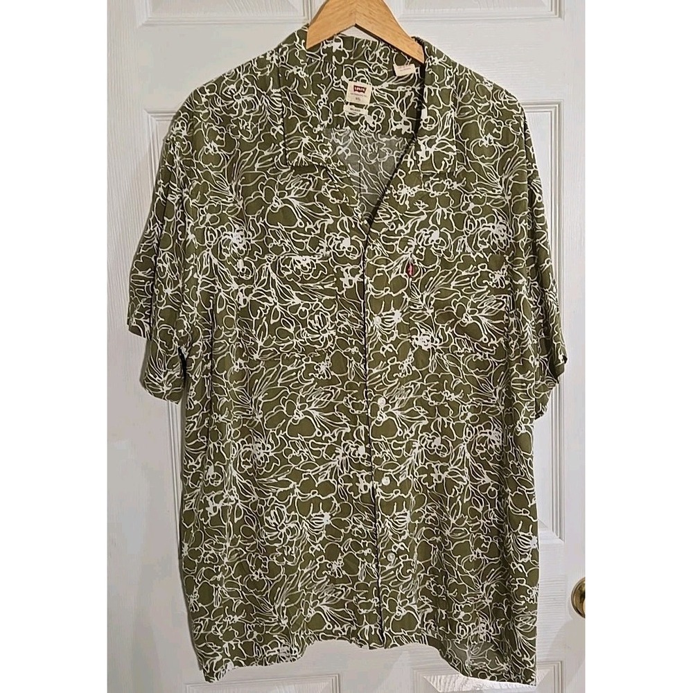 Levi's Button Down Shirt XXL Classic Camper Olive Green Relaxed Fit NEW